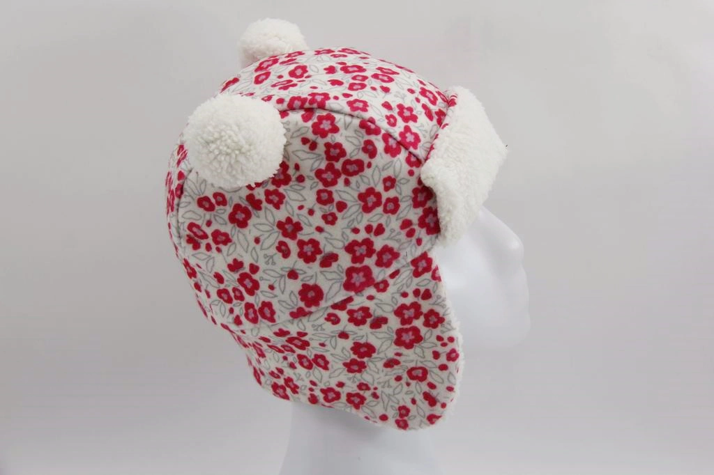 Polar Fleece Winter Hat with Pompons