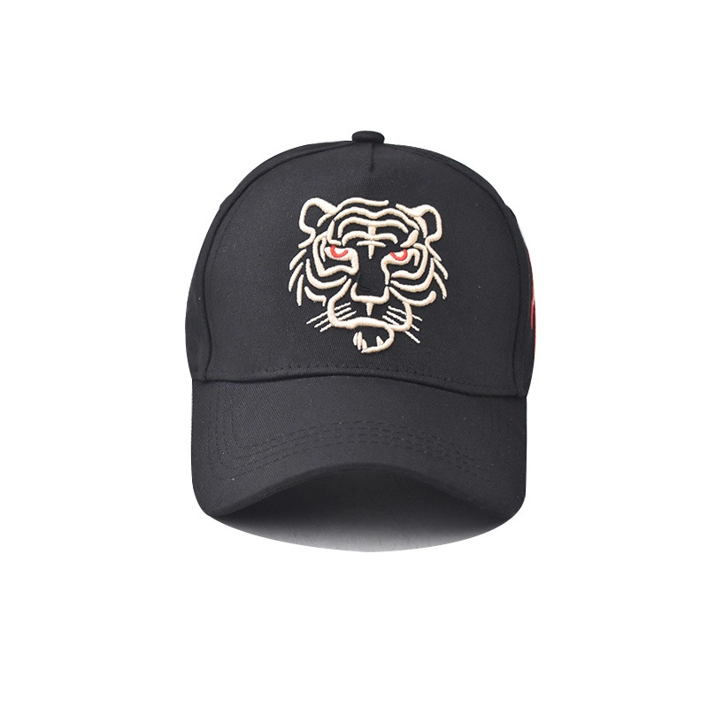 Customized Personalized Gold 3D Embroidery Tiger Head Trucker Cap with Metal Bucket