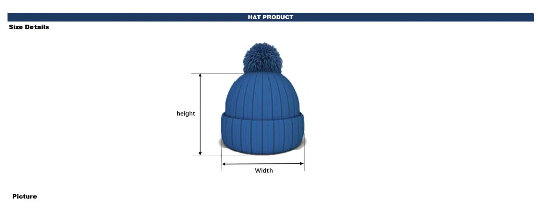 Unisex Warm Soft Slouchy Chunky Acrylic Fold Edge Brown Pompom Knitted Rib Line Striped Bonnet Casual Beanie Hat