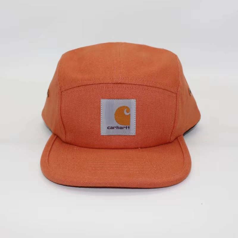 Wholesale Unstructured Flat Brim Anti Solid Color Hat Custom Logo Camping Hat 5 Panel Hats