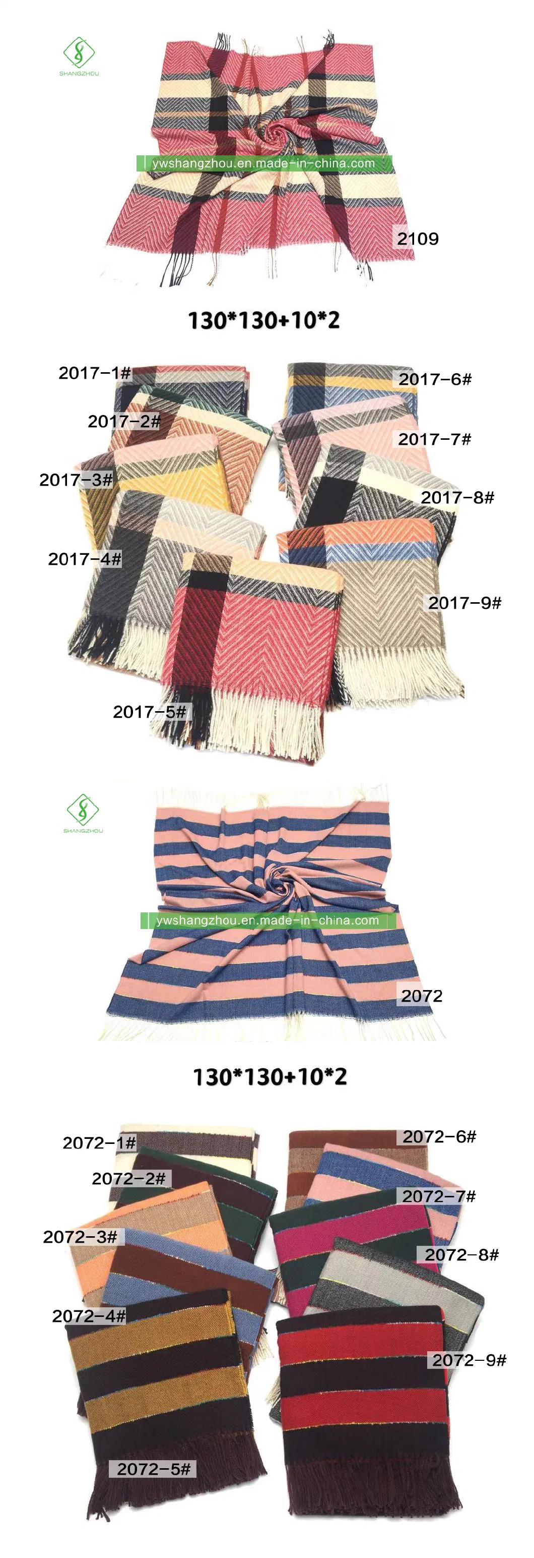 New Fashion Plaid Cashmere Square Lady Scarf Shawl with Tassel