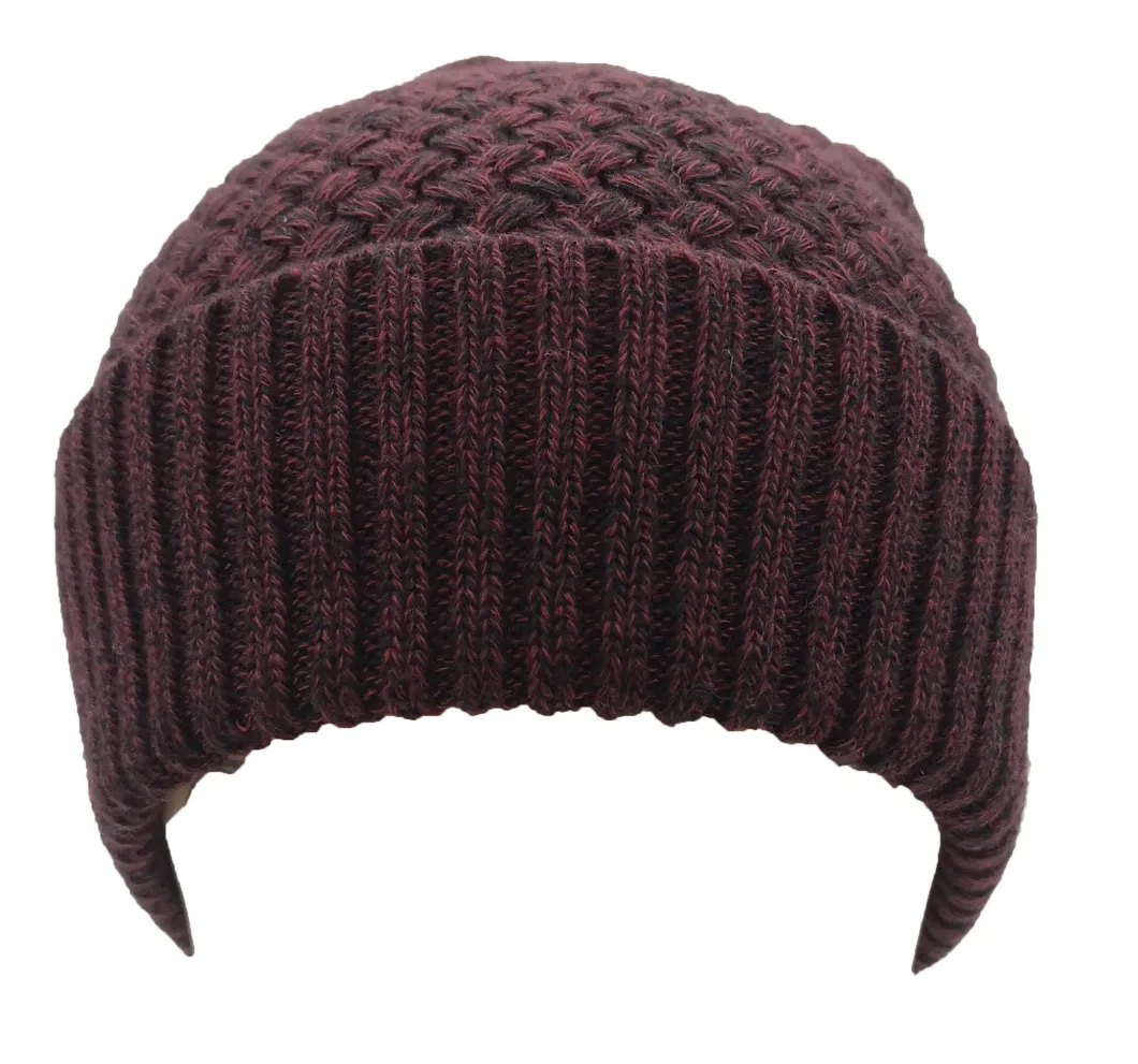 Warm Caps with Jacquard&Embroidery, Adult Knitted Beanie for Winter&amp; Autumn