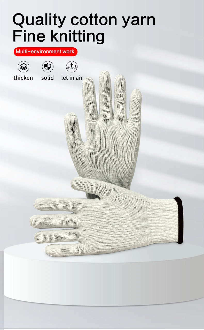 China Wholesale 30-70g/Pair Hand Guantes Safety Work Glove Cotton Knitted Gloves