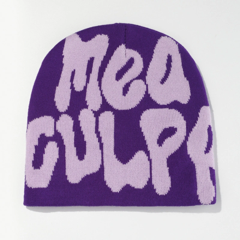 Warm Embroidered Furry Winter Women Cotton Wool Polyester Woolen Hat