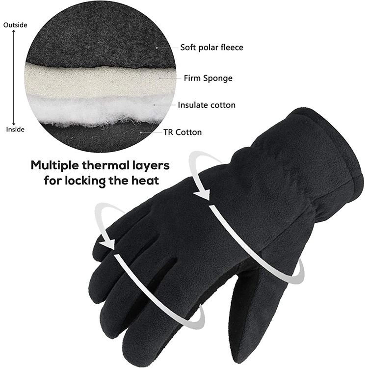 Bike Warm Cold Winter Work Sport Gloves with Inner Sponge for Men