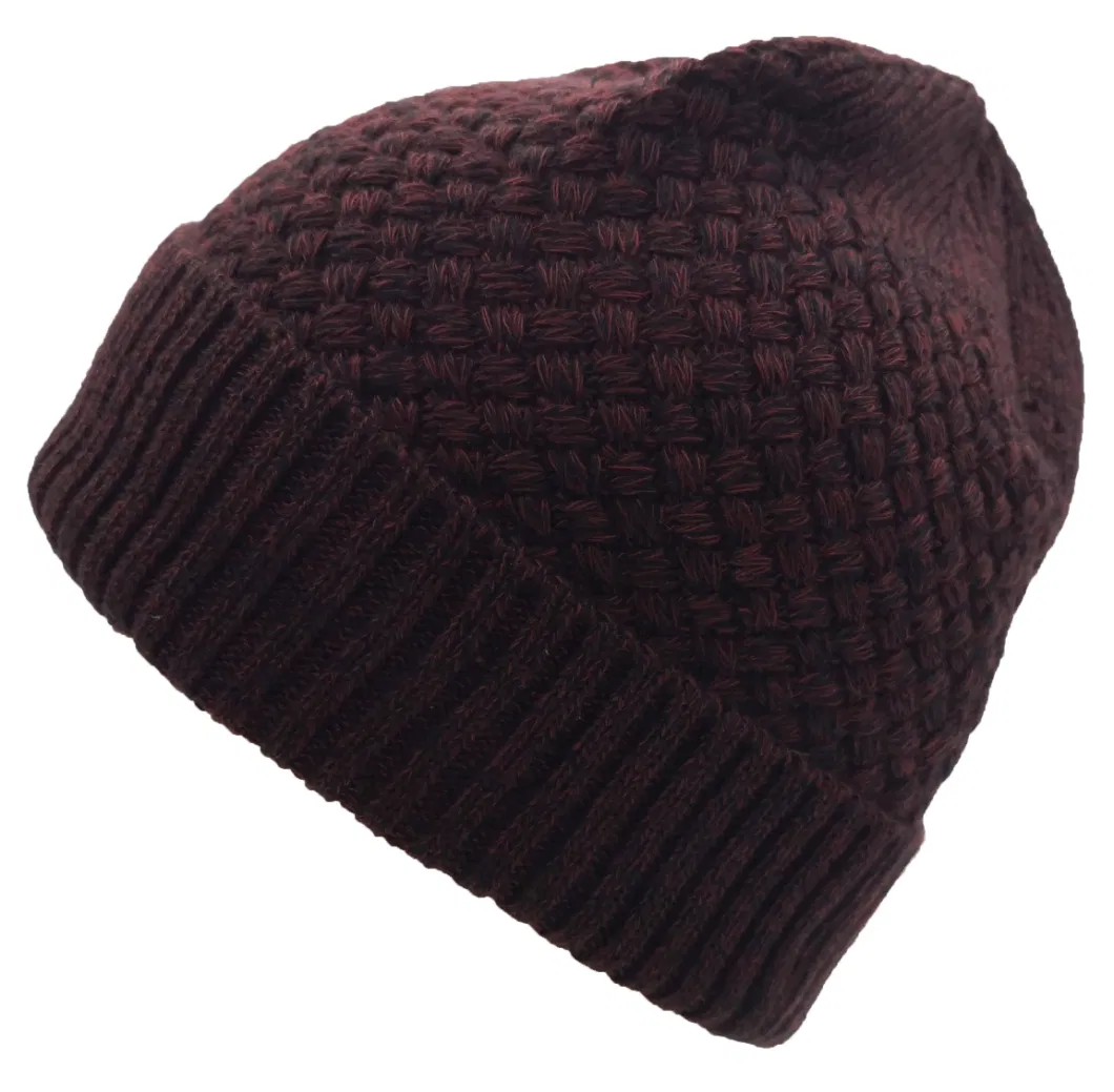 Warm Caps with Jacquard&Embroidery, Adult Knitted Beanie for Winter&amp; Autumn