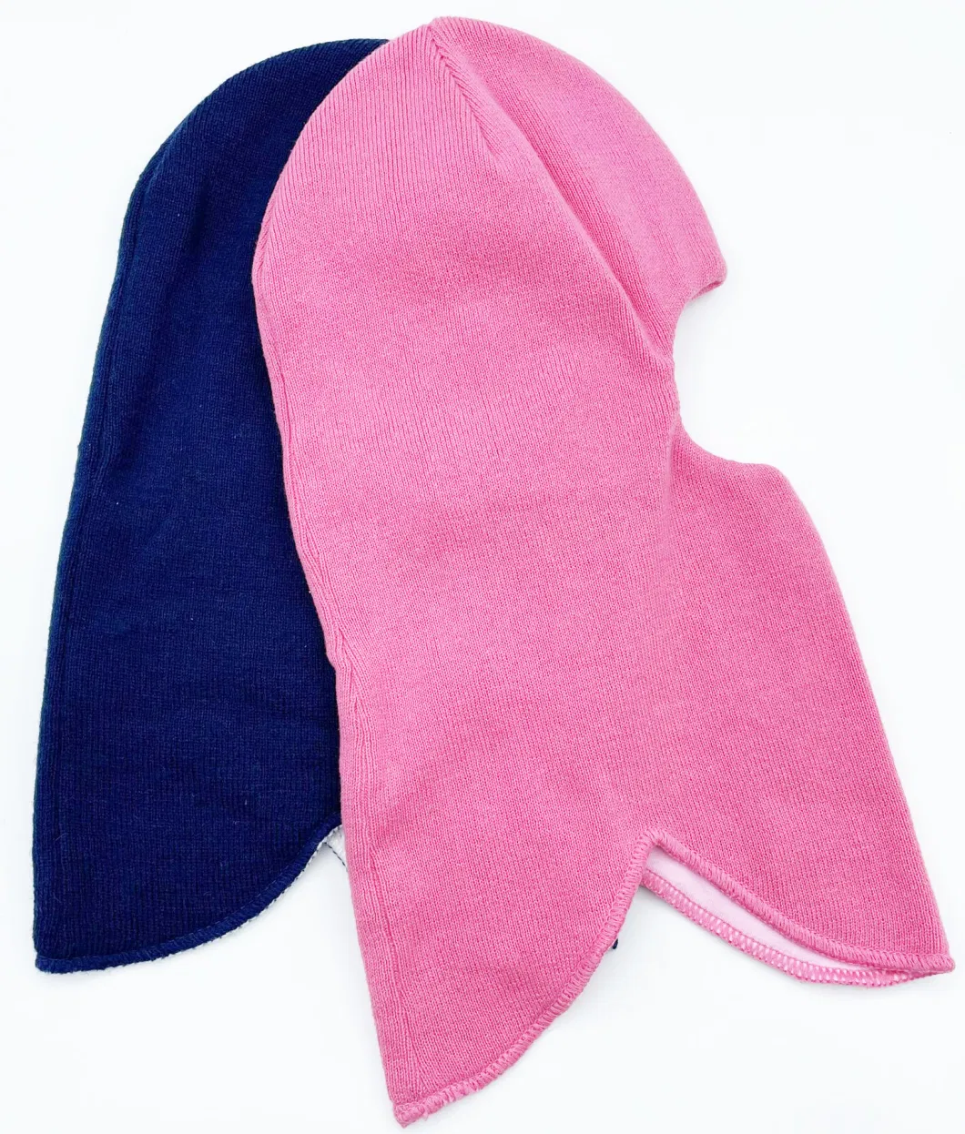 Plain Colors Acrylic Knit Jersey Lining Kids Balaclava Beanie Hat