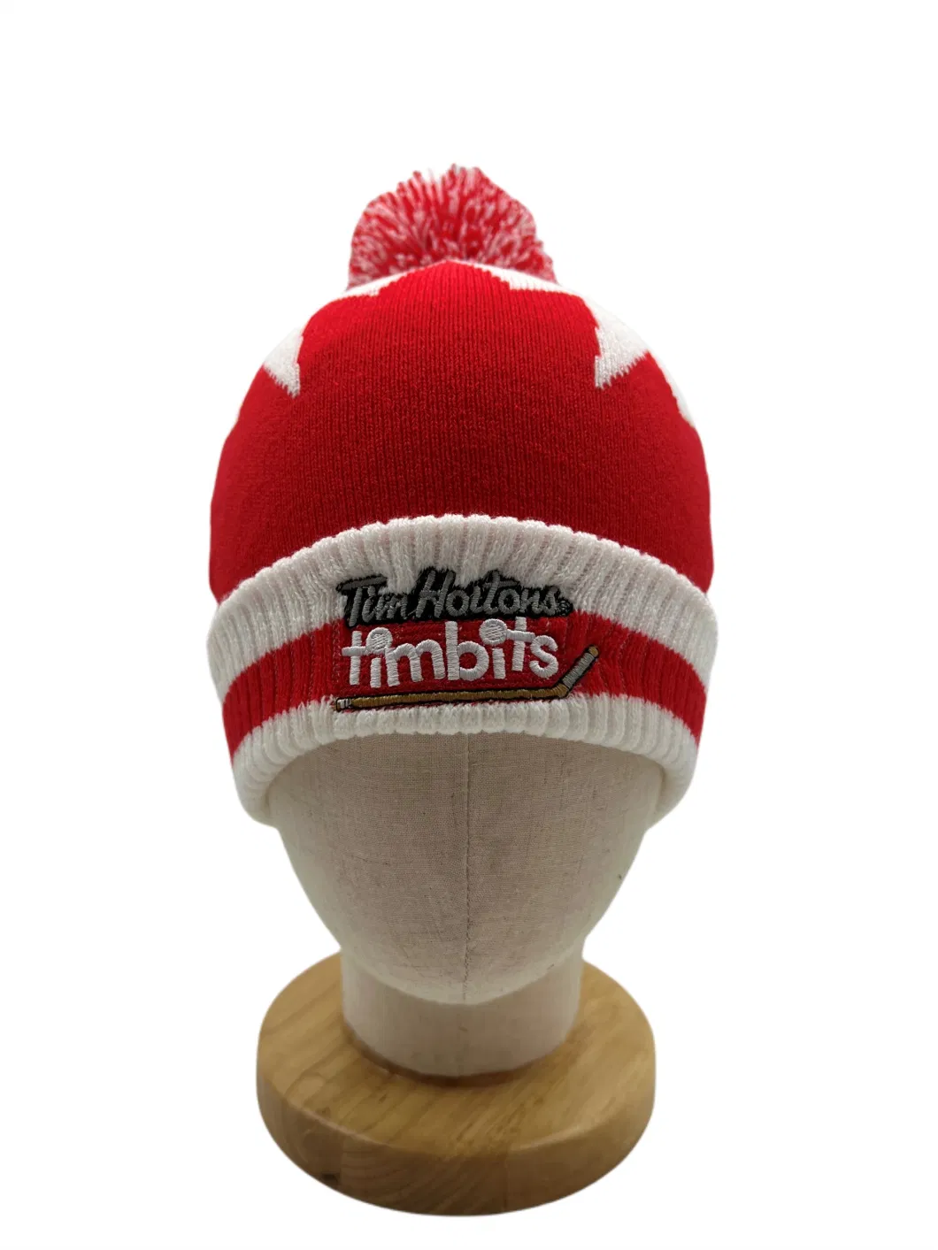 Acrylic High Quality Winter Jacquard Knitted POM-POM Beanie Hat