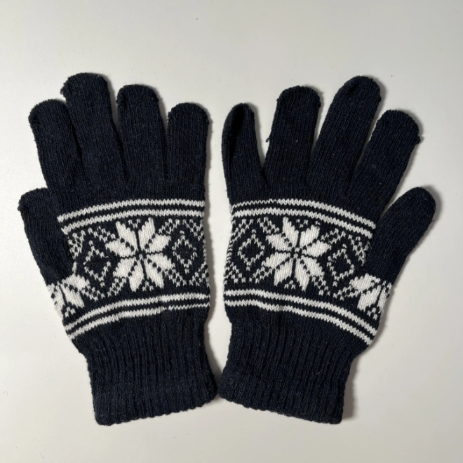 Cheap Christmas Snowflake Winter Magic Gloves Knitted Thermal Cold-Proof Jacquard Recycled Yarn