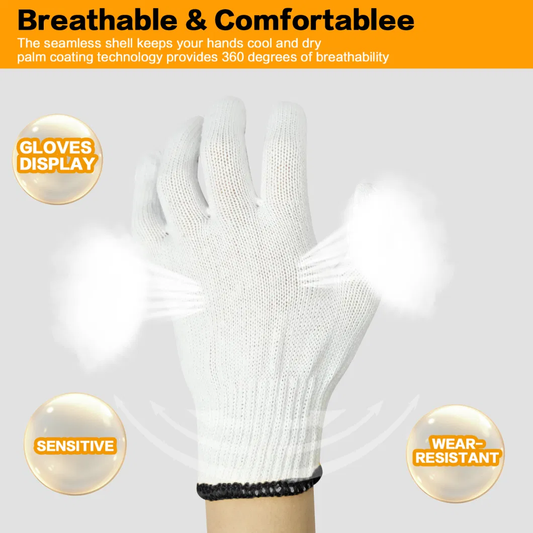 China Wholesale Price Safety/Work/Labor Glove Industrial/Construction/Working Guante PVC Dotted/Dots Cotton Knitted Gloves