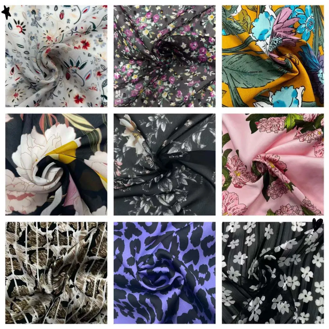 Tn Textile Poly Composite Satin Fabric Leopard Print for Women Dress Garment
