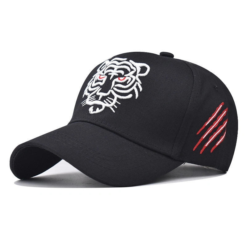 Customized Personalized Gold 3D Embroidery Tiger Head Trucker Cap with Metal Bucket