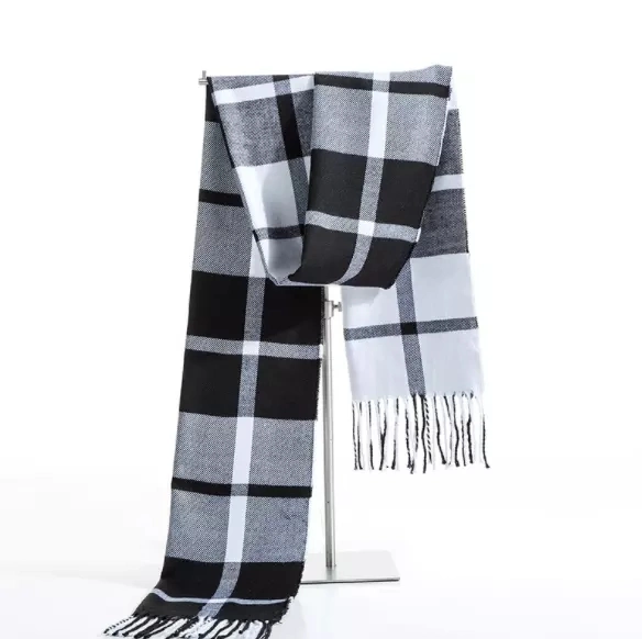 Autumn Winter Cashmere Plaid Scarf Men and Women Warm Plaid Tassel Scarf