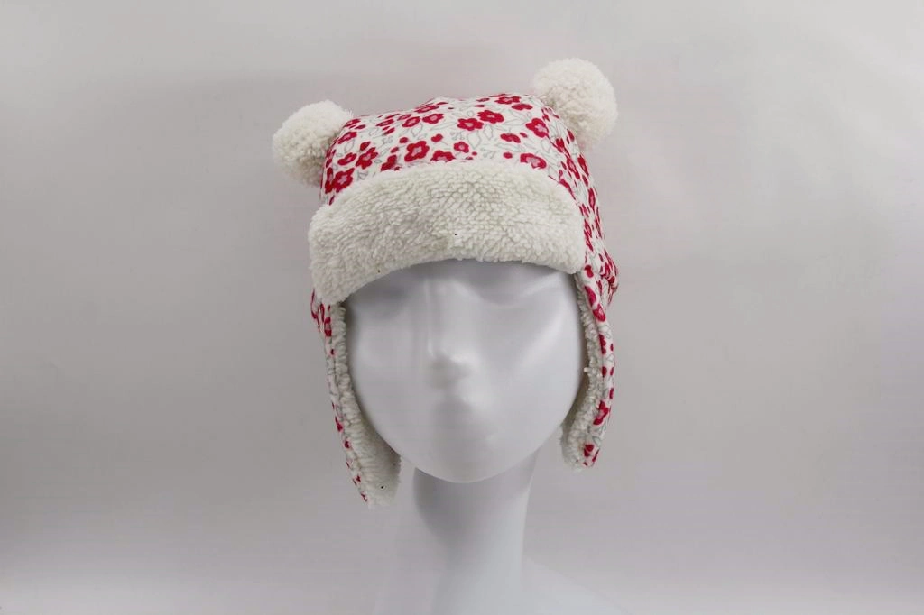 Polar Fleece Winter Hat with Pompons