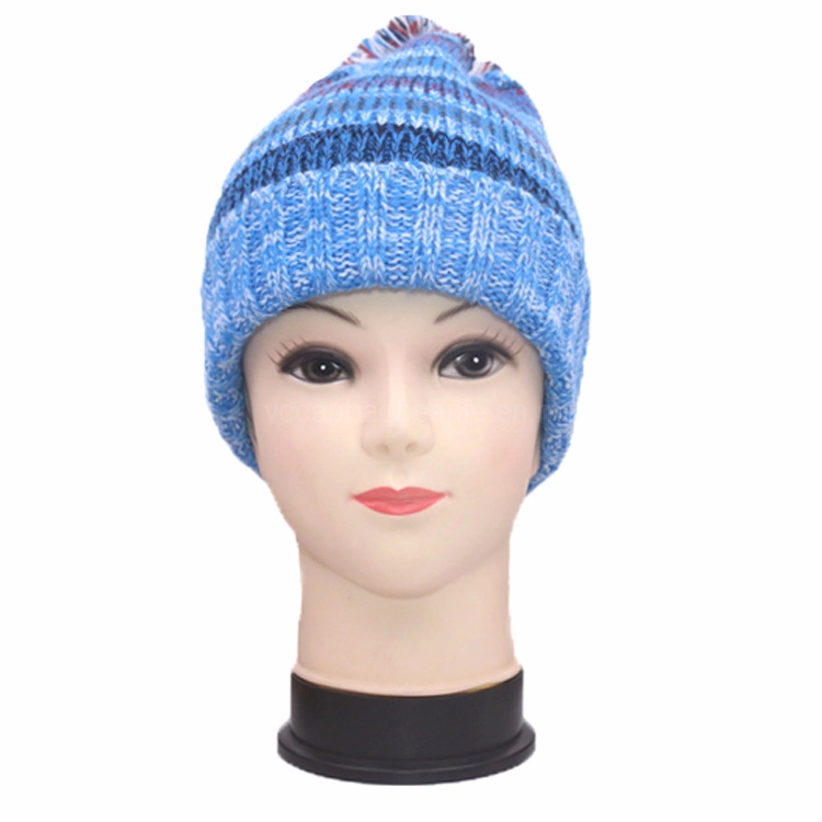 Women&prime;s Winter Ab Yarn Pompom Knitted Bobble Hat