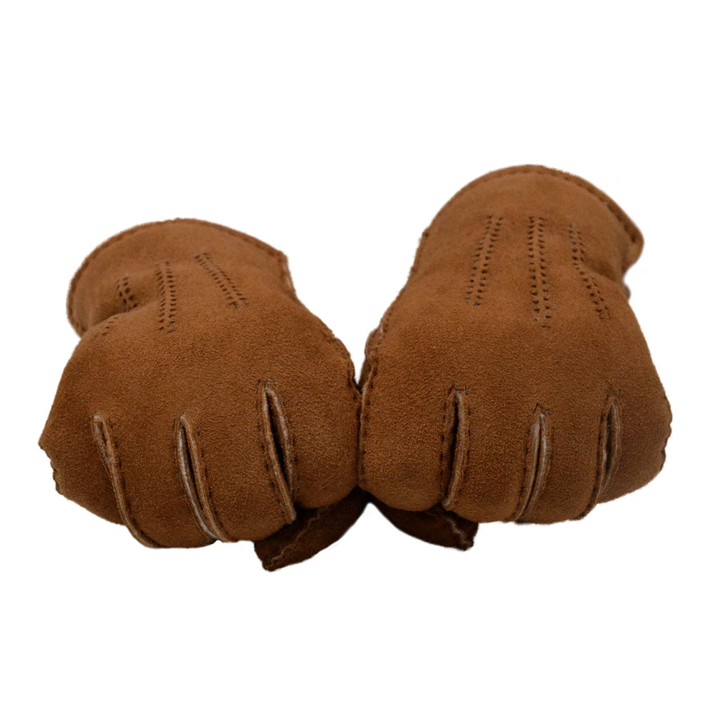 Winter Genuine Sheepskin Wool Fleece Lining Thick Unisex Gloves