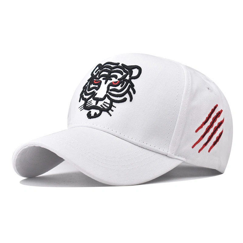 Customized Personalized Gold 3D Embroidery Tiger Head Trucker Cap with Metal Bucket