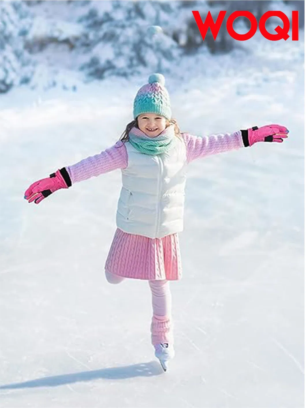 Woqi Winter Windproof and Warm Children&prime;s Ski Gloves, Waterproof Gloves