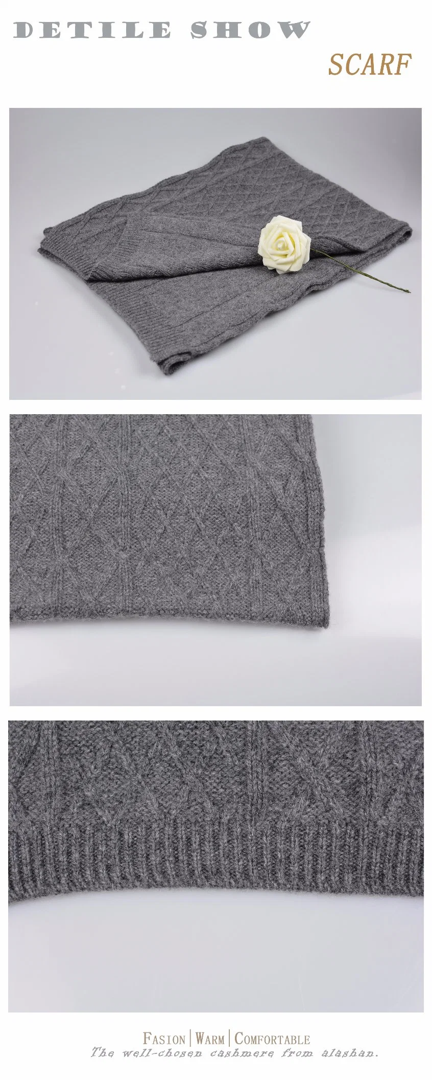 100% Cashmere and Wool Mixed Winter Men&prime;s Neck Warm Scarf