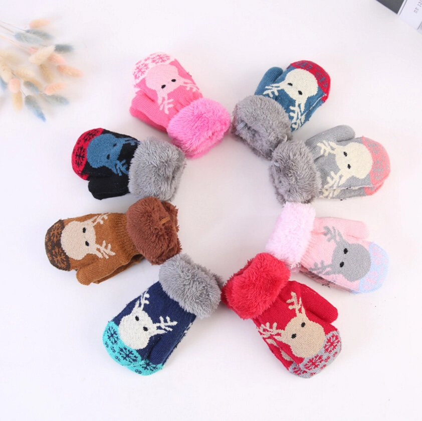 Toddler Magic Stretch Mittens Little Girls Soft Knit Mitten Baby Boys Winter Knitted Gloves