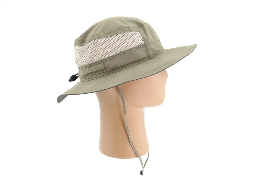 Promotional Polyeste Adjustable UV Protection Chin Strap Fisherman Hat with Sweatband