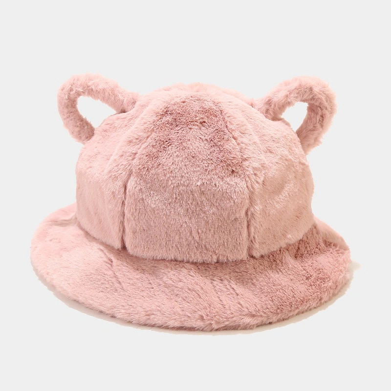 Winter Cute Cat Ear Fisher Hat Warm Fleece Plush Bucket Hats