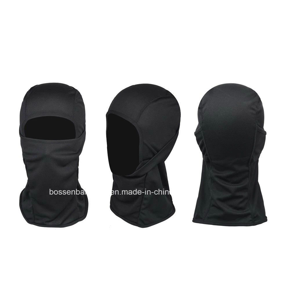 OEM Customized Black Polyester Face Mask Sports Balaclava Hat