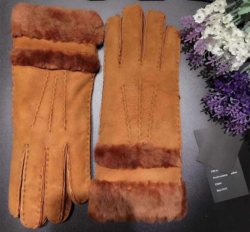 High Quality Real Wool Fingerless Gloves with Real Rabbit Hair