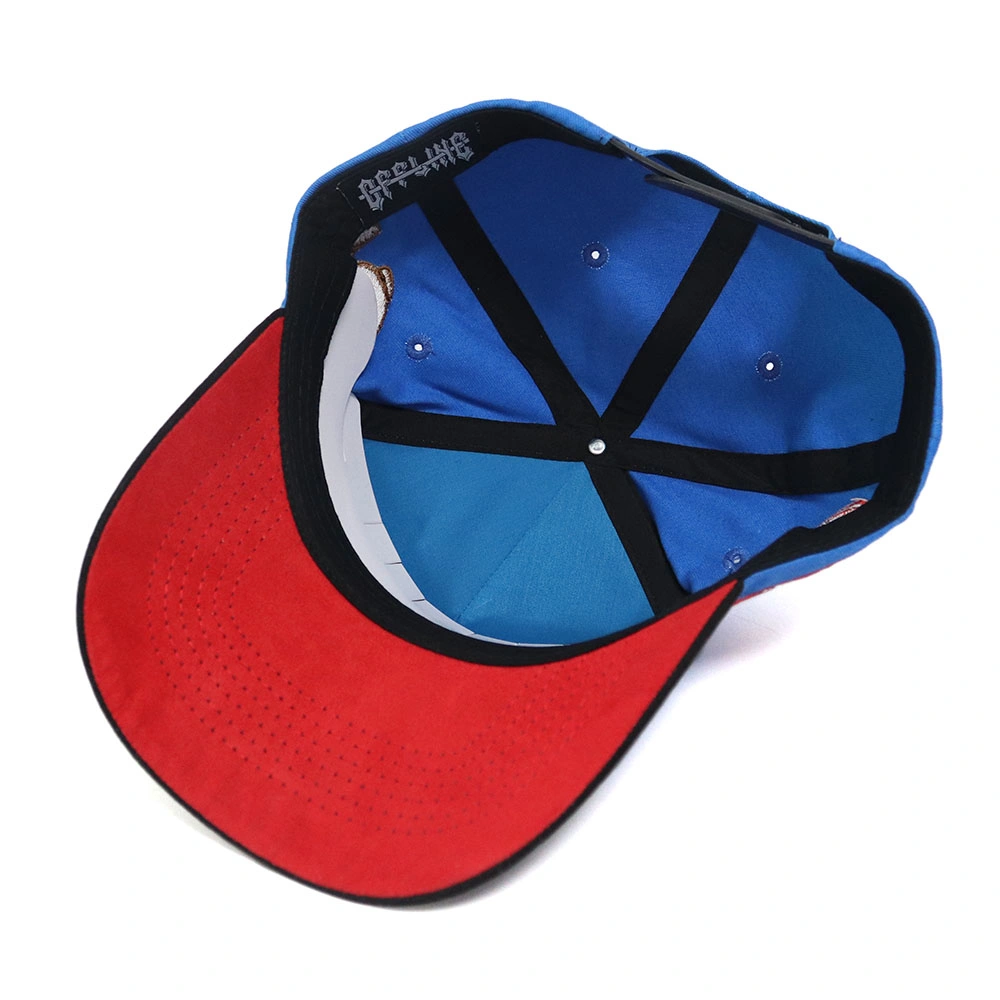 Personalized Comfortable Blue Baseball Cap with 3D Embroidery Made of Pure Cotton Fabric
