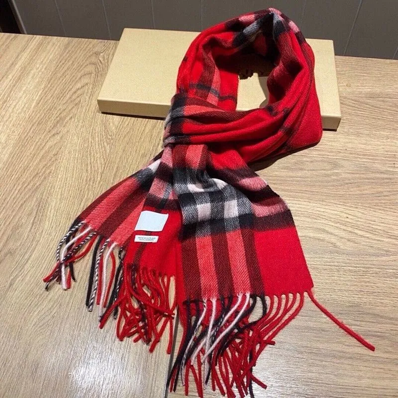 Fashion Luxury Brand Letter Stripe Cashmere Scarf Winter Thickening Warm Tassel Shawl Famous Designer Scarf