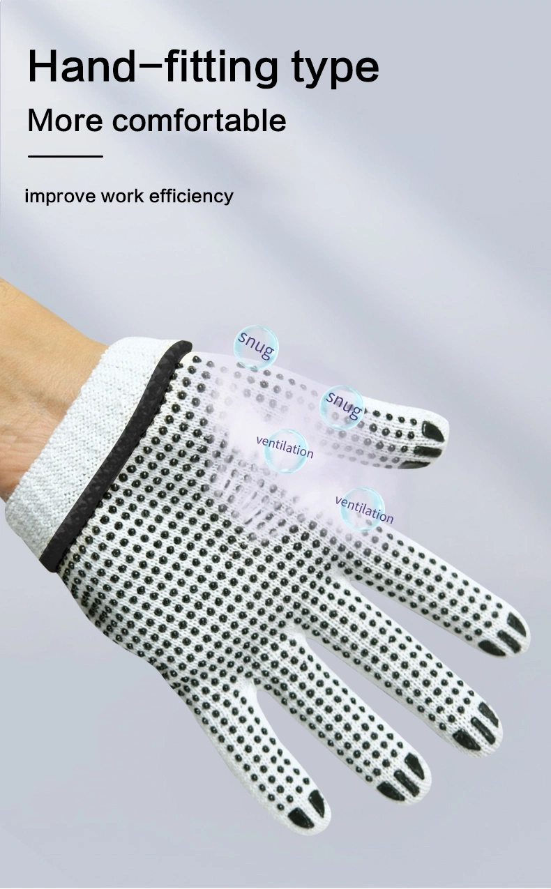 China Wholesale Safety Work Glove Labor/Working Guantes PVC Dotted/Dots Cotton Knitted Gloves