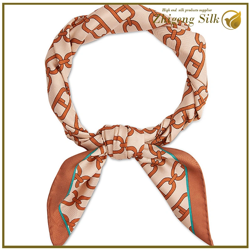 Wholesale Custom Silk Printing Ladies Fashion Square Silk Scarf