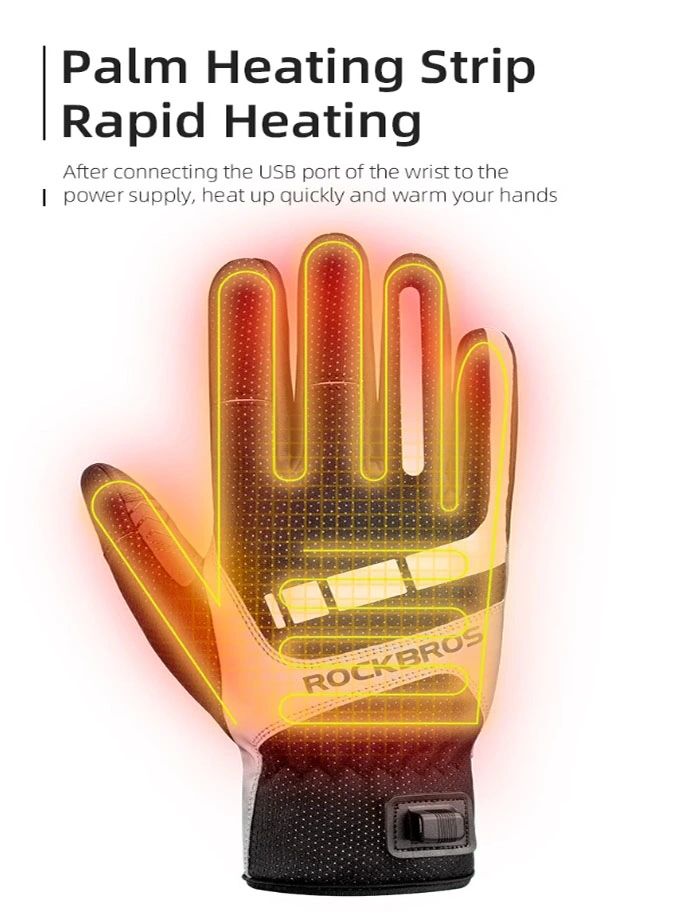 Rockbros Electric Cycling Gloves - Smart Temperature Control, Comfortable Riding