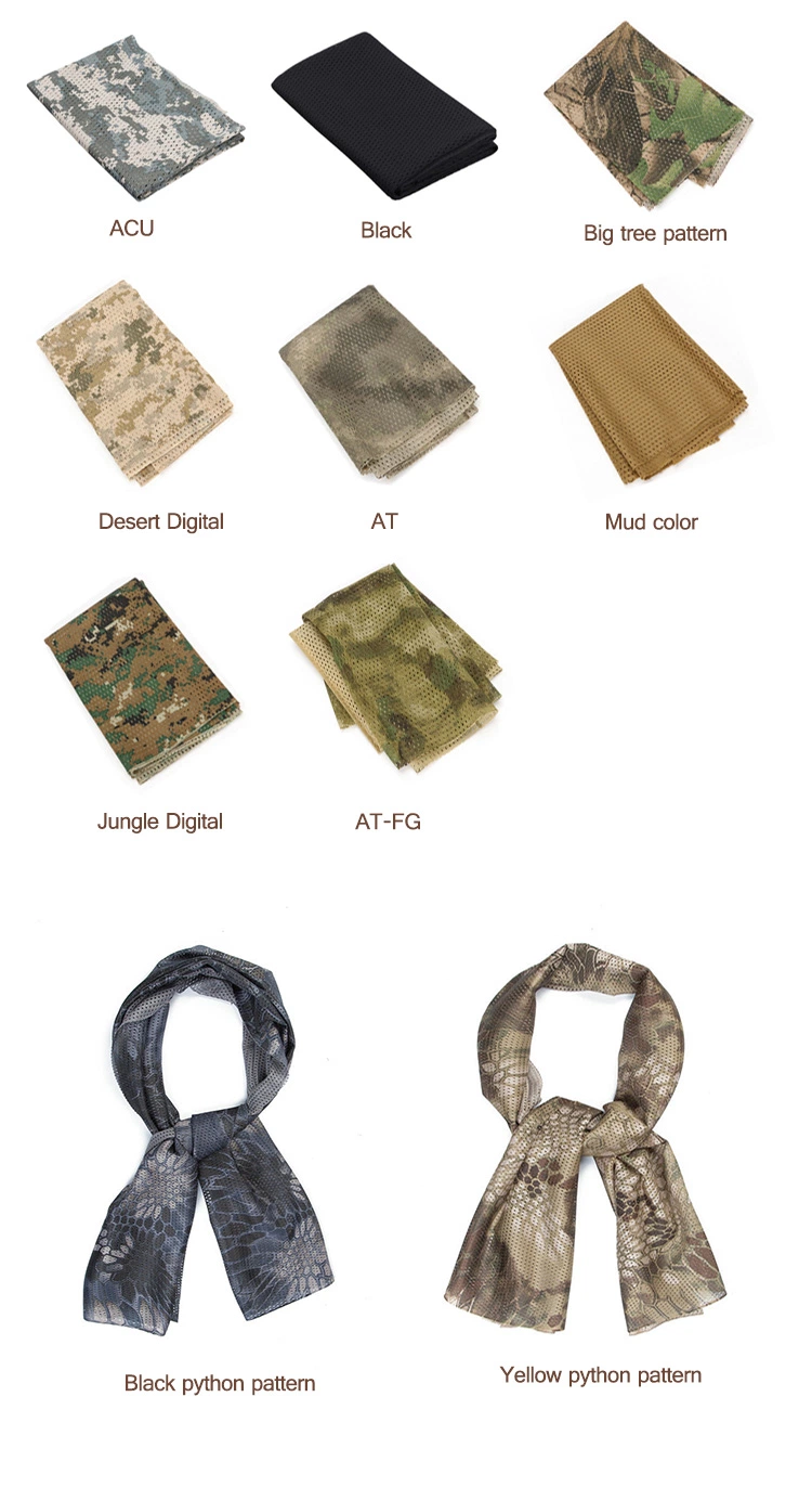 Tactical Sports Mesh Square Towel Camouflage Multi-Color Scarf