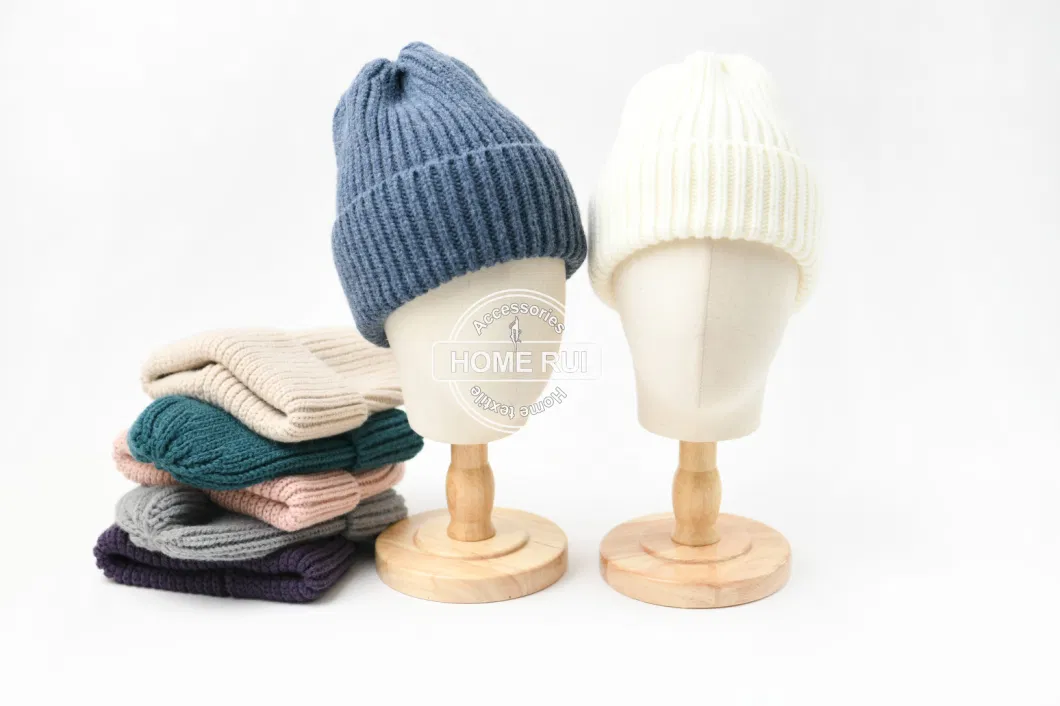 OEM ODM Wholesale Fisherman Wool Soft Knitted Unisex Thermal Winter Custom Logo Beanies Hat and Gloves