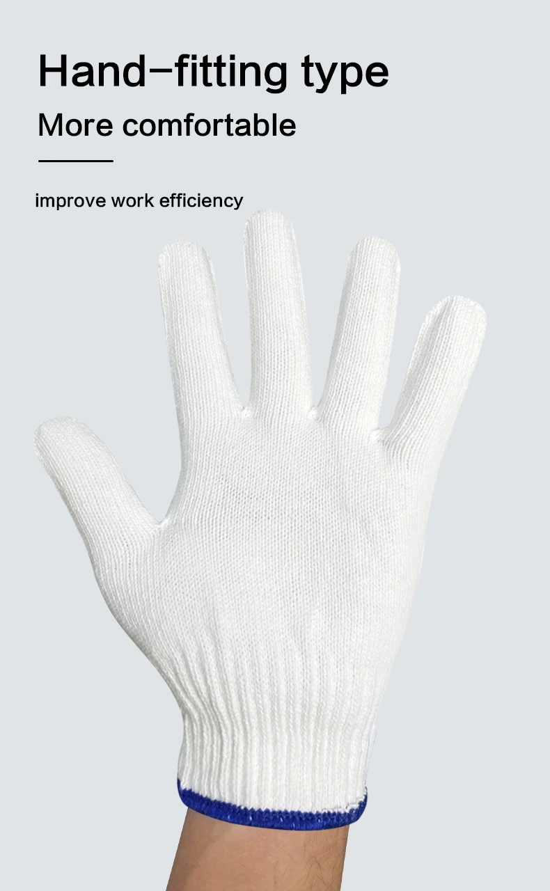 China Wholesale 30-70g/Pairs White Cotton Knitted Glove Safety/Industrial/Construction/Labor Work/Working Price Protection Gloves for Garden