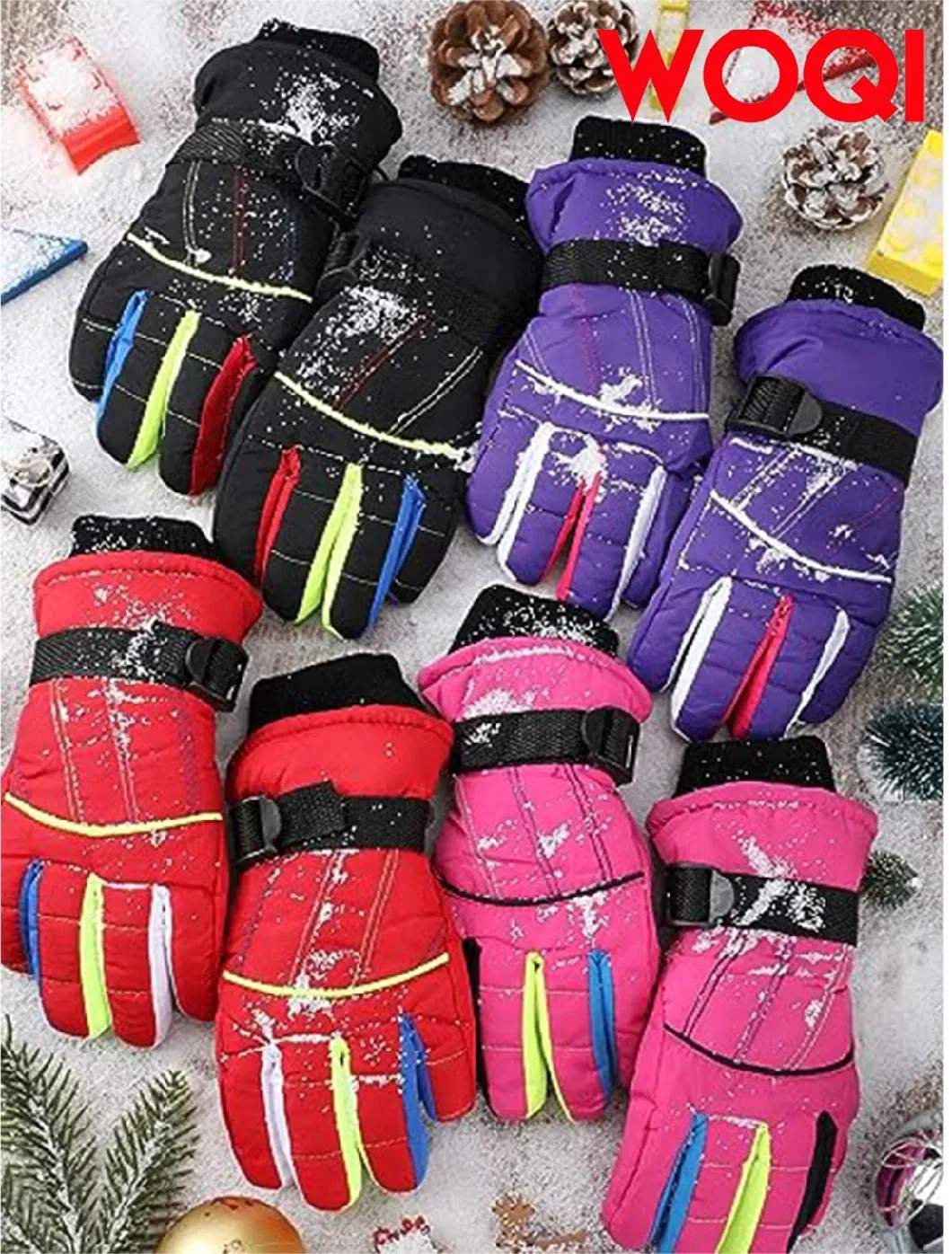 Woqi Winter Windproof and Warm Children&prime;s Ski Gloves, Waterproof Gloves