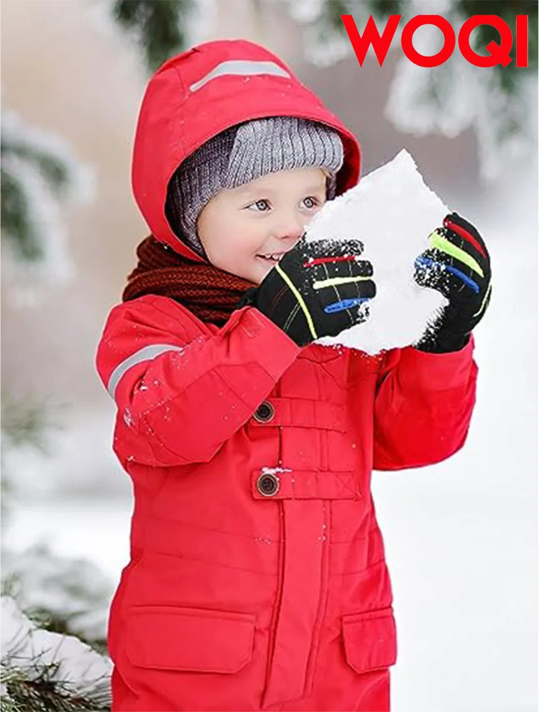 Woqi Winter Windproof and Warm Children&prime;s Ski Gloves, Waterproof Gloves