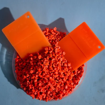  High Concentration Toys/Films/Pipes/Household Appliances/Textile Fluorescent Orange Masterbatch Plastic Resin Particles