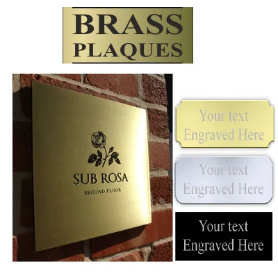  Custom Bronze Decorative Etched Engraved Embossed Metal Name Plaque