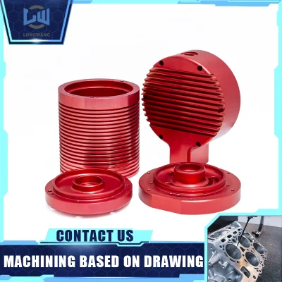  High Precision Customized Red Hard Anodized CNC Machining Aluminum Pump Parts
