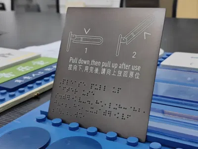  Ada Braille and Tactile Sign Board Door Name Plaque Hotel Metal Plate Signs