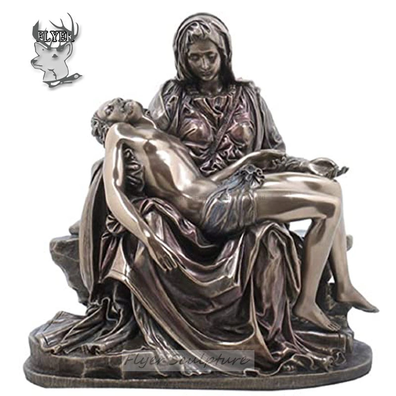 Catholic Church Statues Bronze La Pieta of The Virgin Mary Holding Jesus Religious Gift Sculpture