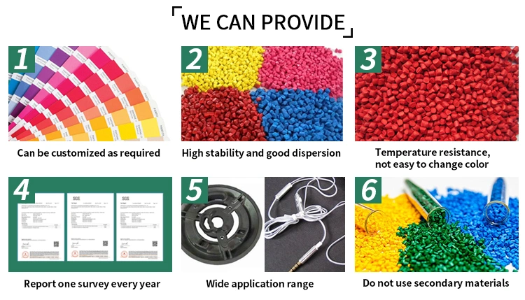 ABS PP PE PVC HDPE HDPE Color Plastic Masterbatch
