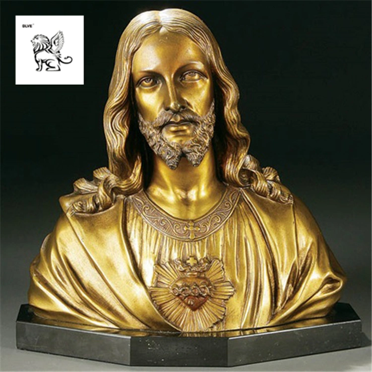 Religious Famous Bronze Holy Heart of Jesus Bust Statue Sculpture Bsg-203