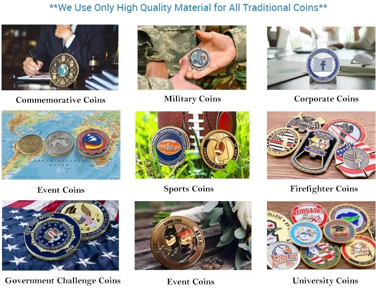 Factory Manufacturers High Quality Custom Design Logo Souvenir Metal Zinc Alloy Zamac Commemorative Challenge Coin