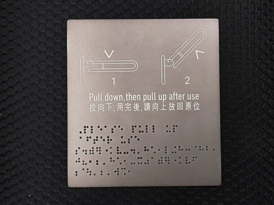 Ada Braille and Tactile Sign Board Door Name Plaque Hotel Metal Plate Signs