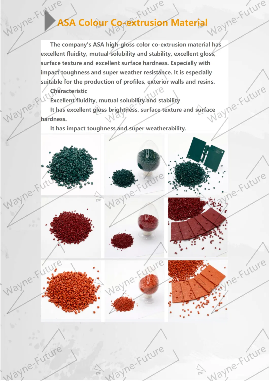 Colorful Pellet Masterbatch of PP, PE, ABS, HDPE for Blow Molding Plastic Roof Tile