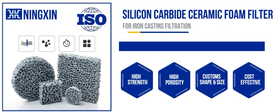 Foundry Material Grey Iron Casting Silicon Carbide Ceramic Foam Filter 100X150X22mm Bronze