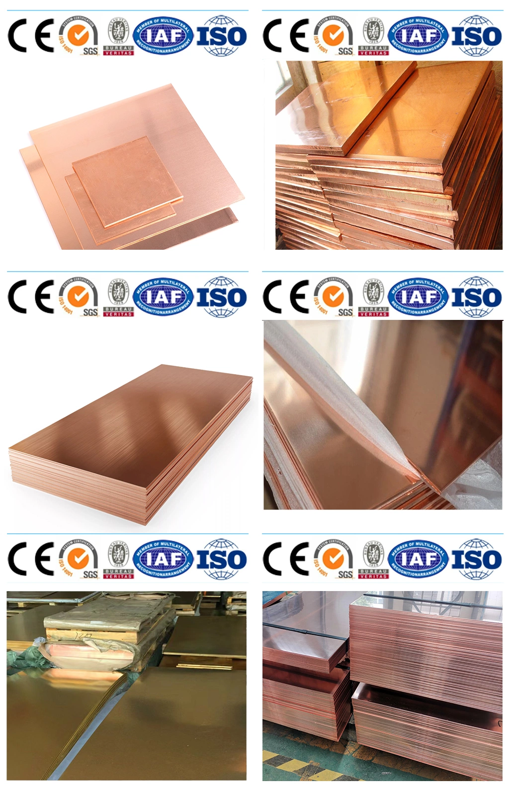 Customized C10100 C10200 C10300 99.99 Pure Bronze Copper Sheet Metal / Pure Copper Plate